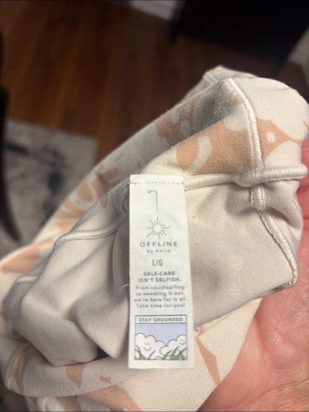 Offline by Aerie Two-Piece Floral Crop Top & Flared Pants Set - Cream & Blush - Picture 5 of 6